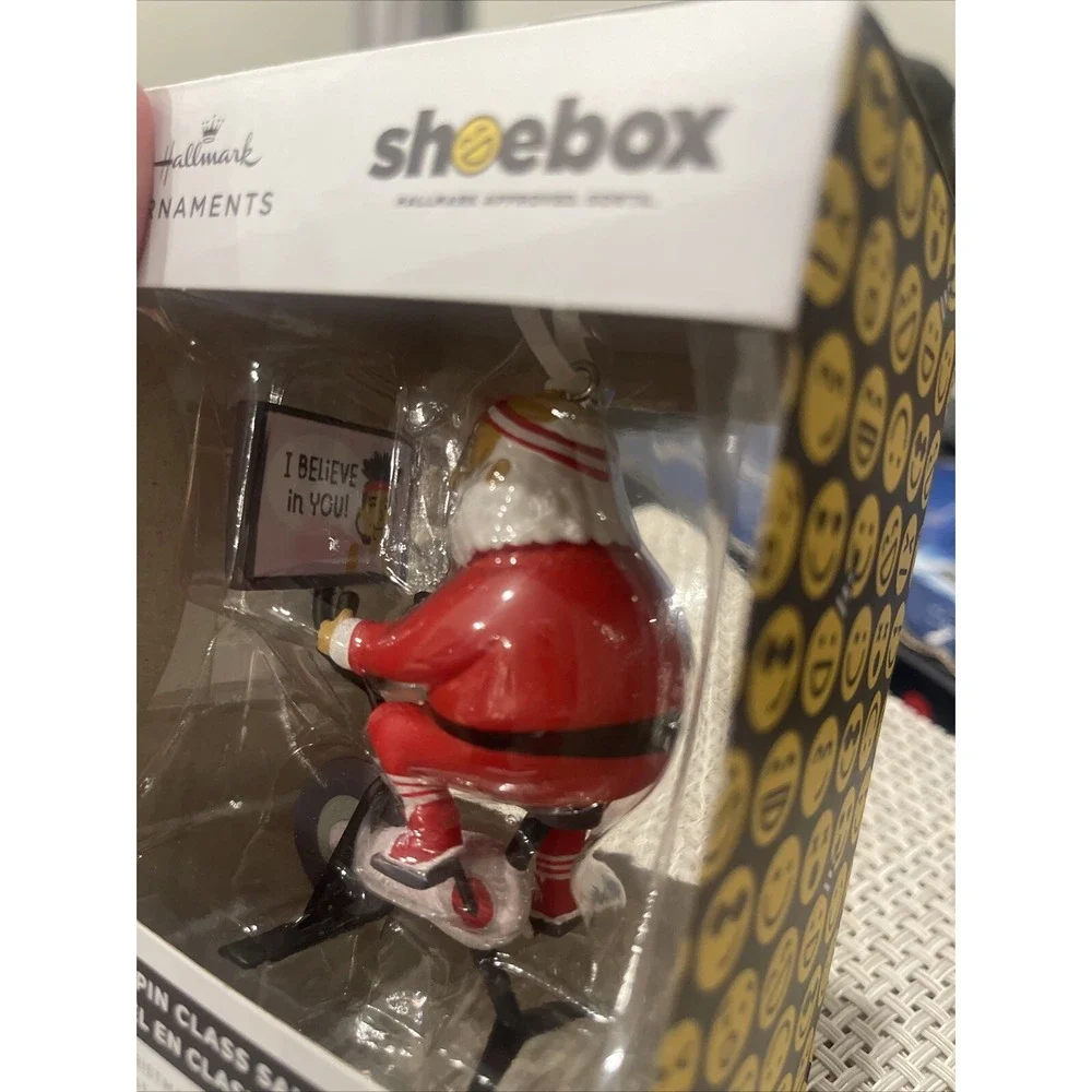 HALLMARK Christmas Tree‎ Ornament of SPIN CLASS SANTA -- Shoebox Hallmark NEW